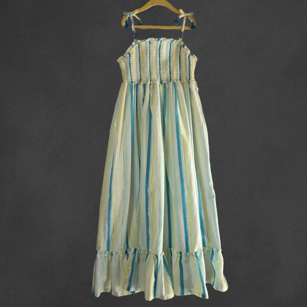 Girls HAUTE HIPPIE Striped Spaghetti Strap Boho Sundress sz 12